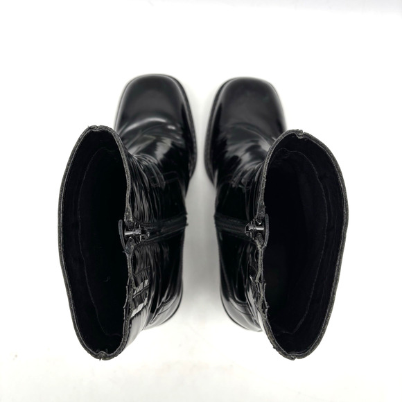 Jeffrey Campbell MAXEN 2 Black Patent Leather Block Heel Platform Boots Size 7 - Picture 11 of 16